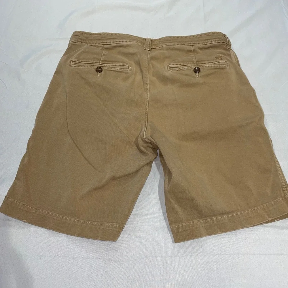 American Eagle Extreme Flex Classic Khaki Chino Shorts Mens 30 Tan Brown